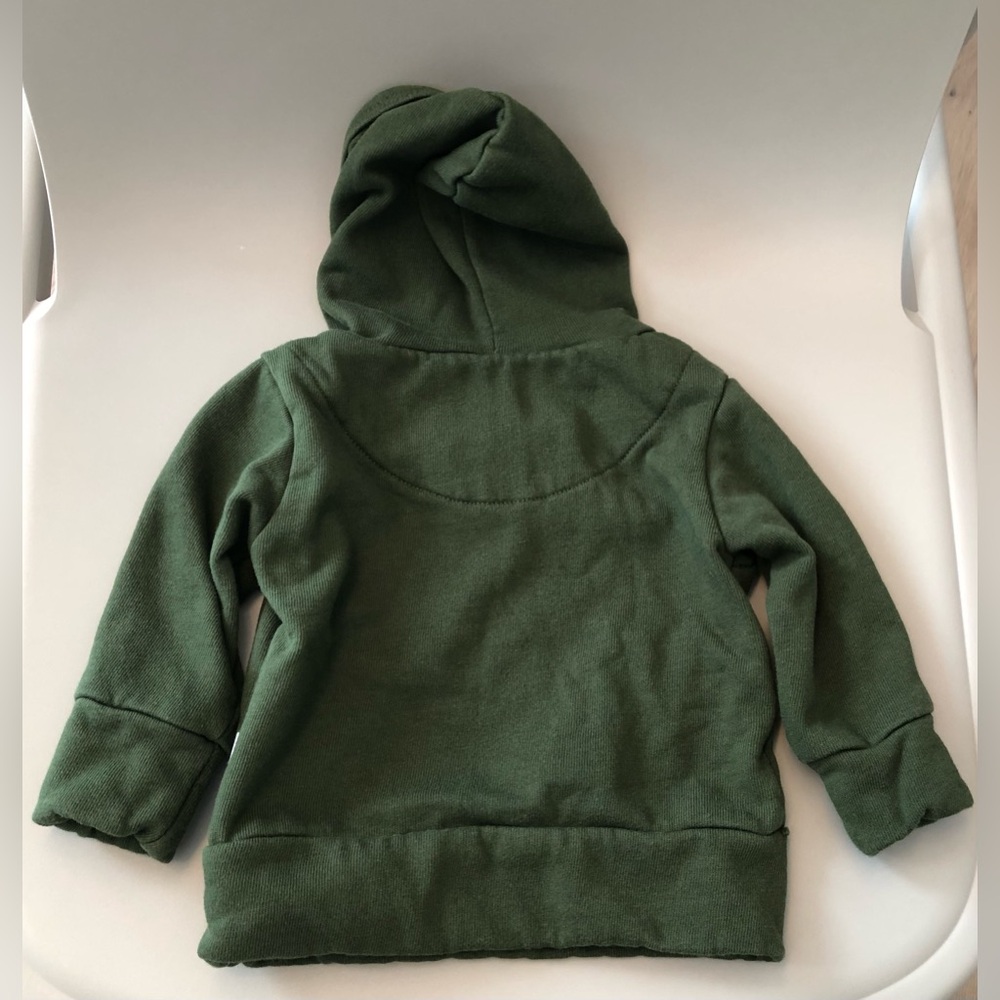Like-new 100% organic cotton Honest Company green baby hooded sweatsuit set 3-6m - Picture 3 of 8